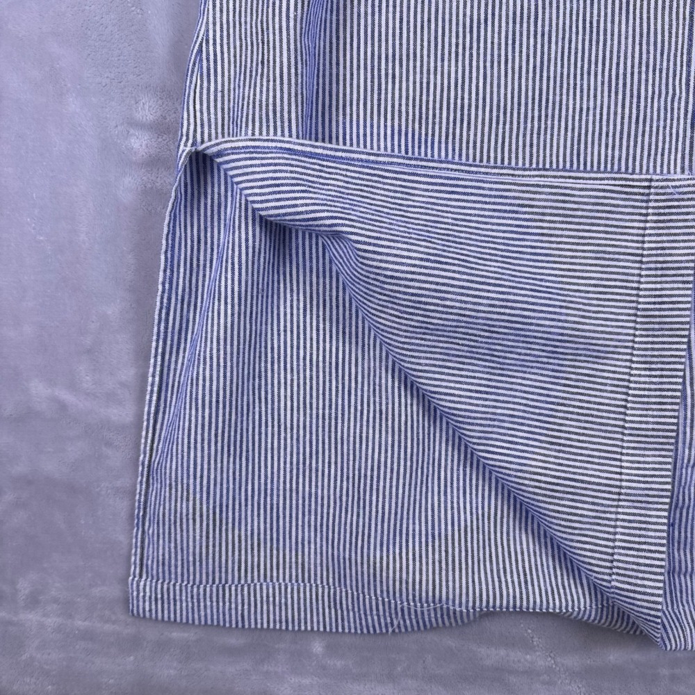 Talbots Blue White Striped Linen Cotton Maxi Dress Sleeveless Petite 10P ID4976 - Picture 6 of 8